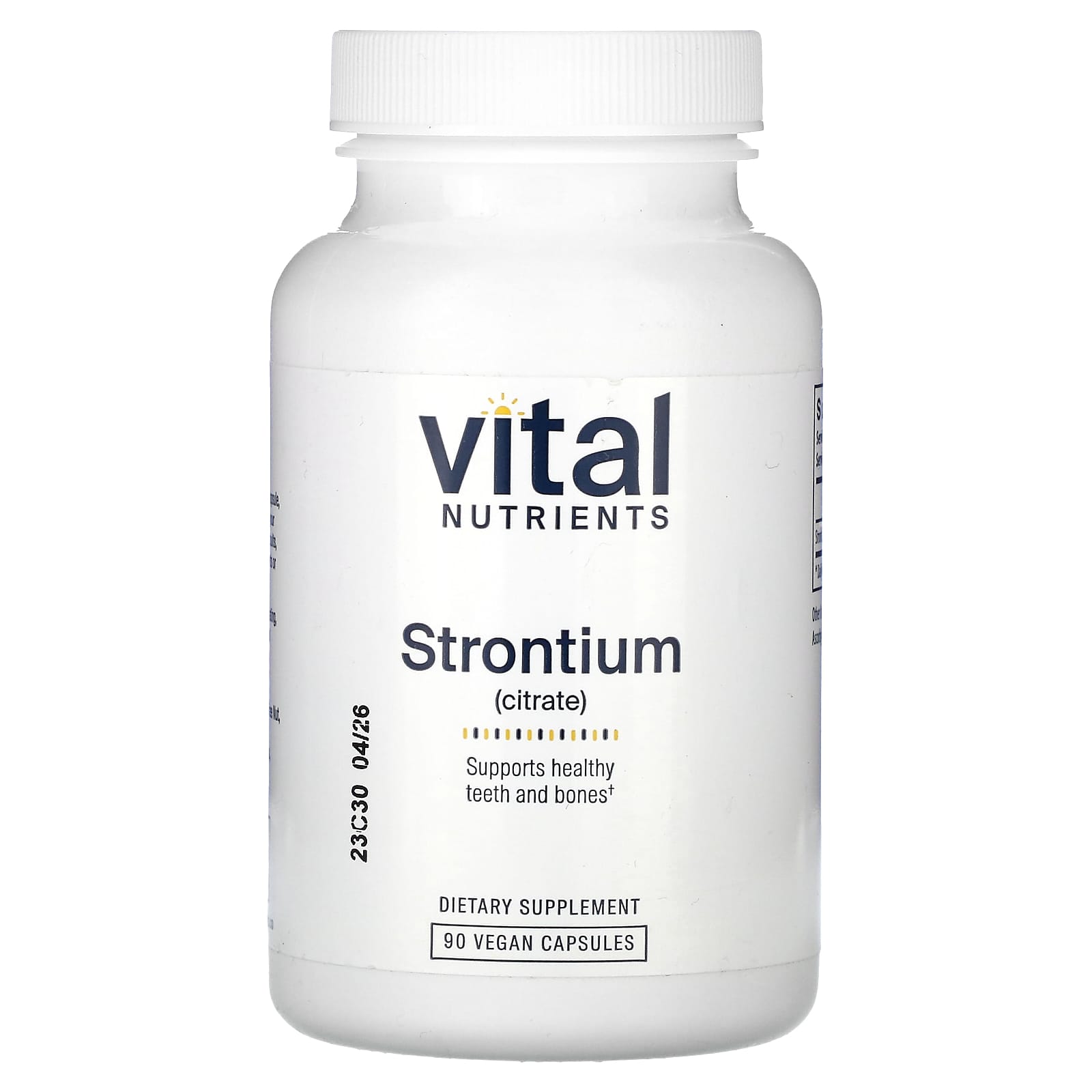 Vital Nutrients, Strontium Citrate, 90 Vegan Capsules UPC 693465312117 | HiLife Vitamins